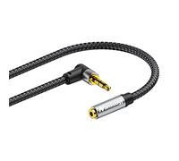 Nanxudyj 3.5mm Headphone Extension Cable Right Angle 6M, 3.5mm Male to Female Stereo Audio Extension Cable/90 Degree Right Angle Aux Cable for iPhone, iPad, Smartphones, Tablets, Media Players