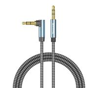 Nanxudyj 6ft/1.8m 3.5mm Audio Cable, 90 Degree Right Angle, 24K Gold Plated, Compatible with Headphones, Tablets, Speakers, Gaming Consoles, Laptops