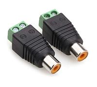 NANYI RCA Female Connector, Phono RCA Female Plug to AV Screw Terminal Audio Video Connector Adapter for CCTV Security Camera (2 Pack)