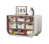 Nanyongyu Desk Organiser with 7 Drawers,Desk Tidy Drawers Organiser,Plastic Storage Drawers,Makeup Drawer Organiser Stationary Accessories Cute Organiser for Pencil,Maker,Pen Holder For Desk (Grey)