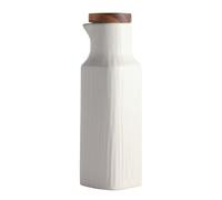NANZU 1-3pcs 400ml Ceramic Oil Dispenser Bottle With Wooden Lid No Drip Oil Vinegar Cruet For Kitchen Soy Sauce Dispenser Olive Oil Pot