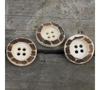 NANZU 10/20/30PCS 20MM Natural Texture Large Real Horn Buttons Suit Set 100% Buffalo Horn Bone Buttons Coat 4 Holes Round Buttons For Crafting