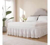 NANZU 100-220 * 200CM White Hollow Lace Bed Valance Elastic Divan Skirt Single Bed Valance Skirt Bed Ruffle Skirt Double King Size