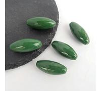 NANZU 20pcs 37 * 17mm Green Dot Oval Ceramic Beads For Jewellery Making Ceramic Loose Beads For Bracelets Crafting Ceramic Pendent