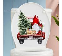 NANZU 29 * 25cm 4pcs Dwarf Drive Christmas Self-Adhesive Toilet Lid Stickers Funny Toilet Seat Stickers For Lid Wall Door Window Stickers