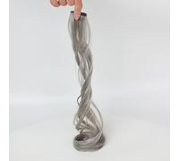 NANZU 55CM 10Pcs White Tea Gray/Green Wood Gray Colored Hair Pieces For Women Color Gradient Wigs, Synthetic Wigs Curly Fake Hair