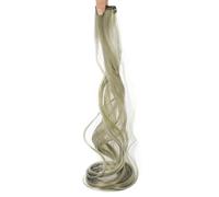 NANZU 55CM 10Pcs White Tea Gray/Green Wood Gray Colored Hair Pieces For Women Color Gradient Wigs, Synthetic Wigs Curly Fake Hair
