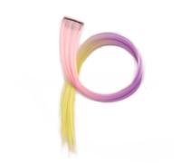 NANZU 55CM Pink*Light Green 10Pcs Colored Hair Pieces For Women Clip In Color Gradient Wigs Synthetic Wigs Travel Parties Carnival