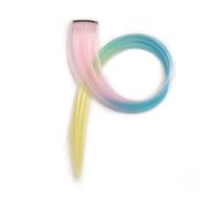NANZU 55CM Pink*Light Green 10Pcs Colored Hair Pieces For Women Clip In Color Gradient Wigs Synthetic Wigs Travel Parties Carnival