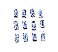 NANZU Blue And White Porcelain Bucket Bead 10pcs 20 * 9mm Ceramic Beads For Jewelry Making Earring Bracelet Loose Spacer Beads Craft Making