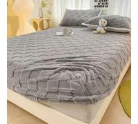 NANZU Double King Size Jacquard Bed Cover Velvet Fitted Sheet Plaid Velvet Bed Fitted Sheet Elasticated Thick Velvet Mattress Cover Velvet