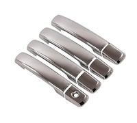 NANZU Fit For Nissan Qashqai J10 2007 2008 2009 2010 2011 2012 2013 Carbon Fiber Chrome Car Door Handle Cover Stickers Styling Accessories (Color : Siver 0 button)