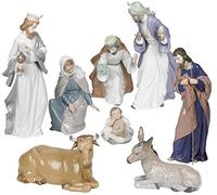 NAO by Lladro Nativity Set Figurines -Porcelain Christmas Set Ornament -Holy Family Baby Jesus, Mary, Josef, Three Kings Baltisar, Melchior, Gaspar, Ox, Donkey Best Collectible