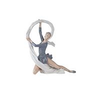 NAO Dancer with Veil. Decorative Figurine of a Ballet Dancer in Gloss Porcelain. Ornamental Sculpture of a Ballet Dancer in Pastel Tones for Home Decoration