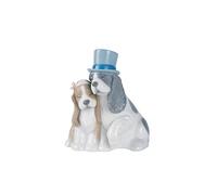 NAO 'Together Forever' Glossy Porcelain Dogs Figurine in Pastel Tones. Decorative Figure of a Couple of Dogs.