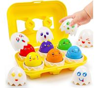 NAODONGLI - Egg Toy for Toddlers from 1 to 3, Montessori Geometric Eggs for Early Preschool Education, Educational Learning, Fine Motor Skills, Colour Classification