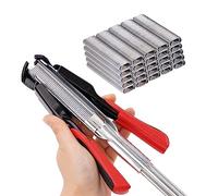 NAOEDEAH Automatic Hog Ring Pliers Kit with 2500pcs Nail Ring Pliers for Fencing Fastening Clamp Installation Equipment Tool (Red)