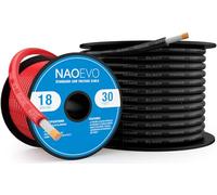 NAOEVO 18 Gauge Marine Wire, 18 AWG Tinned Copper PVC Marine Grade Wire, IP68 Waterproof/Corrosion-Resistant Electrical Cable for Boat, RV, Automotive, Solar, Trolling Motor (30 ft Black + 30 ft Red)