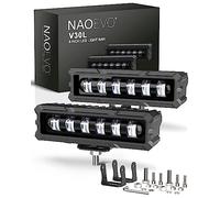 NAOEVO 6 Inch LED Light Bar, 50W 2600LM Lens Spot Fog Lights for Trucks/Cars/Boat, 2 Pcs (White)