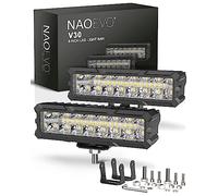 NAOEVO 6 Inch LED Light Bar, 50W 4000LM LED Fog Lights, Spot & Flood Combo for Trucks, Cars, Boat, ATV, UTV, 2 Pcs (White)