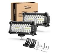 NAOEVO 7 Inch LED Light Bar, 240W 24,000LM LED Pods/Off Road/Fog/Driving Lights with Spot Flood Combo for Truck Boat UTV ATV, 2-Pack (White)