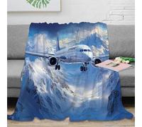 NAOFEKUID 3D Printed Airplane Mountain Blanket Microfiber Home Decor Aviation Throw Blanket Soft for Sofa Bedroom 60x80(150x200cm)