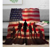 NAOFEKUID 3D Printed American Flag Military Blanket Microfiber Sofa Decor US Soldier Throw Blanket Gift 40x50(100x130cm)