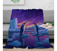 NAOFEKUID 3D Printed Arctic Penguin Blanket Microfiber Soft Home Decor Penguin Throw Blanket Cozy for Sofa Bedroom 40x50(100x130cm)