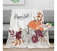 NAOFEKUID 3D Printed Autumn Pumpkin Blanket Microfiber Sofa Decor Harvest Throw Blanket Soft Cozy for Adults 50x60(127x152cm)