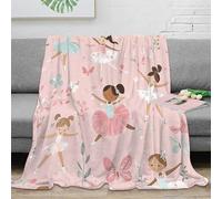 NAOFEKUID 3D Printed Ballet Girls Blanket Microfiber Home Decor Dance Theme Throw Blanket Soft Warm Sofa Bedroom 40x50(100x130cm)