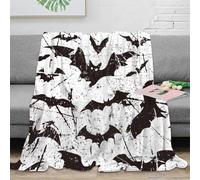 NAOFEKUID 3D Printed Bat Pattern Blanket Microfiber Sofa Decor Bat Print Throw Blanket Soft Warm for Adults Bedroom 60x80(150x200cm)