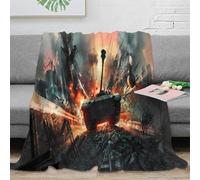 NAOFEKUID 3D Printed Battle Tank Blanket Microfiber Home Decor War Tank Throw Blanket Soft Warm Sofa Bed 60x80(150x200cm)
