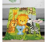 NAOFEKUID 3D Printed Cartoon Animal Blanket Microfiber Home Decor Jungle Zoo Throw Blanket for Adults Teens Sofa Bedroom 40x50(100x130cm)
