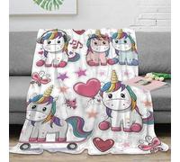 NAOFEKUID 3D Printed Cartoon Unicorn Blanket Microfiber Sofa Decor Kids Bedding Unicorn Throw Blanket for Teens Adults 80×90(200x230cm)