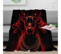 NAOFEKUID 3D Printed Cerberus Blanket Microfiber Soft Sofa Decor Three-headed Dog Throw Blanket for Adults Teens Home 50x60(127x152cm)