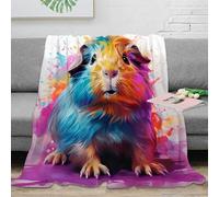 NAOFEKUID 3D Printed Colorful Guinea Pig Blanket Microfiber Home Decor Guinea Pig Throw Blanket Soft Warm for Sofa Bedroom Adult Teen 60x80(150x200cm)