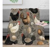 NAOFEKUID 3D Printed Country Chicken Blanket Microfiber Cozy Farmhouse Throw Blanket for Sofa Bedroom Decor Adults 60x80(150x200cm)
