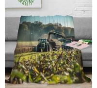 NAOFEKUID 3D Printed Countryside Farm Microfiber Blanket for Adults Home Decor Farm Tractor Throw Blanket Soft Warm Cozy for Sofa Bed 40x50(100x130cm)