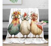 NAOFEKUID 3D Printed Cute Chicken Blanket Soft Microfiber Home Decor Hen Pattern Throw Blanket for Sofa Bedroom 40x50(100x130cm)