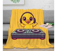 NAOFEKUID 3D Printed Cute Duck DJ Blanket Microfiber Home Decor Music Duck Throw Blanket Soft Warm for Adult Teen 40x50(100x130cm)