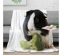 NAOFEKUID 3D Printed Cute Guinea Pig Blanket Microfiber Home Decor Guinea Pig Throw Blanket for Sofa Bedroom 40x50(100x130cm)