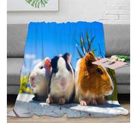 NAOFEKUID 3D Printed Cute Guinea Pig Blanket Microfiber Home Decor Guinea Pig Throw Blanket Soft Warm for Sofa Bedroom Adults 50x60(127x152cm)