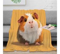 NAOFEKUID 3D Printed Cute Guinea Pig Blanket Microfiber Home Decor Guinea Pig Throw Blanket Soft Warm for Adults Sofa Bedroom 40x50(100x130cm)