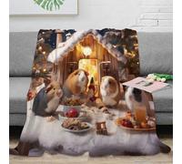 NAOFEKUID 3D Printed Cute Guinea Pig Blanket Microfiber Sofa Decor Animal Pattern Throw Blanket Soft Warm for Bedroom Teens Adults 50x60(127x152cm)