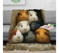 NAOFEKUID 3D Printed Cute Guinea Pig Blanket Microfiber Sofa Decor Pet Animal Throw Blanket Soft Warm for Adults Teens 80×90(200x230cm)