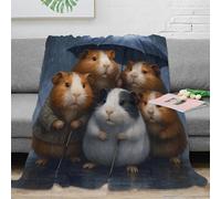 NAOFEKUID 3D Printed Cute Guinea Pig Blanket Microfiber Soft Warm Home Decor Guinea Pig Throw Blanket for Sofa Bedroom 80×90(200x230cm)