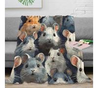 NAOFEKUID 3D Printed Cute Hamster Blanket Soft Microfiber Animal Throw Blanket for Adults Teens Sofa Bedroom Home Decor 40x50(100x130cm)