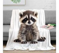 NAOFEKUID 3D Printed Cute Raccoon Blanket Microfiber Home Decor Animal Pattern Throw Blanket for Adults Teens Sofa Bed 50x60(127x152cm)