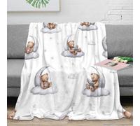 NAOFEKUID 3D Printed Cute Teddy Blanket Microfiber Home Decor Cozy Bear Throw Blanket Soft Warm for Sofa Bedroom 40x50(100x130cm)