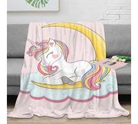 NAOFEKUID 3D Printed Cute Unicorn Blanket Microfiber Cozy Home Decor Fantasy Unicorn Throw Blanket for Adults Teens Sofa Bedroom 50x60(127x152cm)